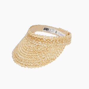 Beach Riot Tan Straw Visor Hat